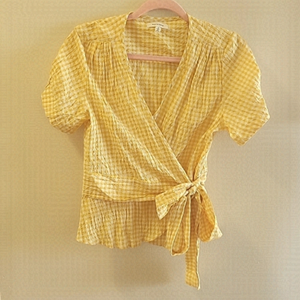 MAX STUDIO Tie-front Chequered Shirt S